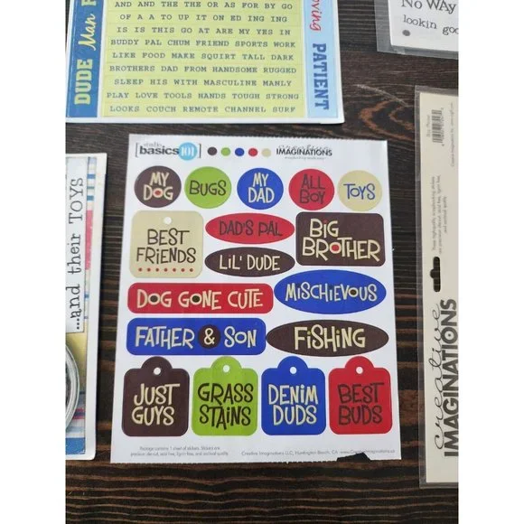 LOT Scrapbooking Stickers - Boys Blue Space Hero Men Man - NEW & Retired #10 - Picture 8 of 13